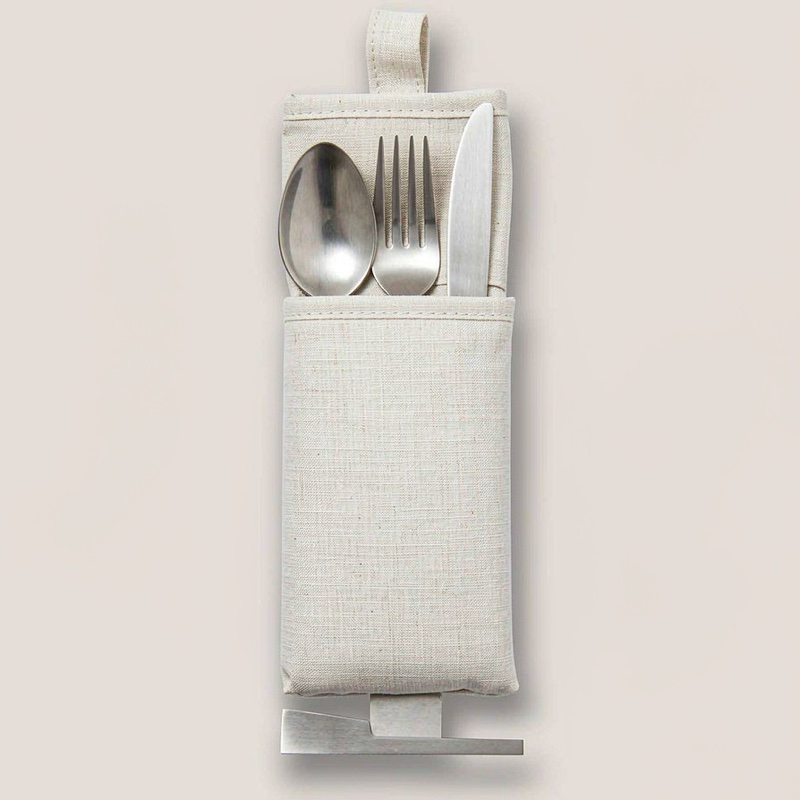 Choice Cutlery Set, stainless pieces in a canvas roll