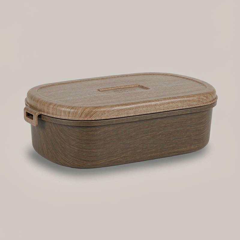 Choice Sandwich Box, bamboo fiber with a wood lid