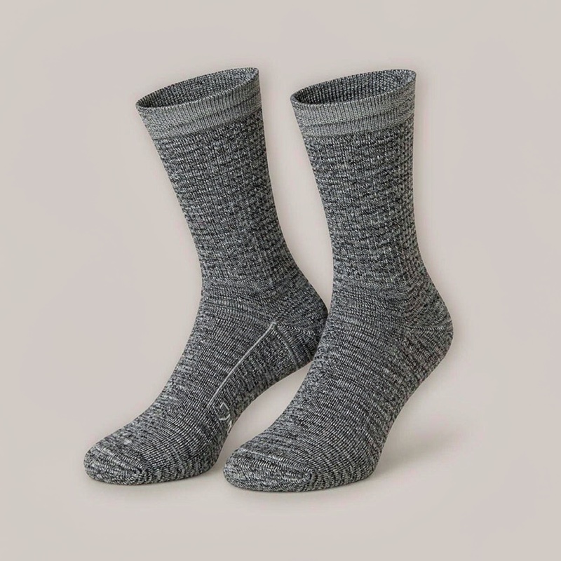 Crew Sock Pair, heather gray, laid flat