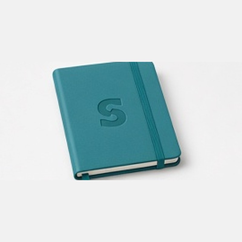 Grain Texture Notebook, teal hardcover