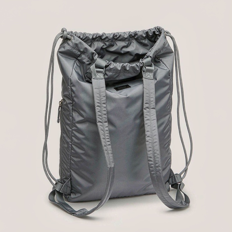 Tampa Drawstring Backpack, slate gray with cord straps