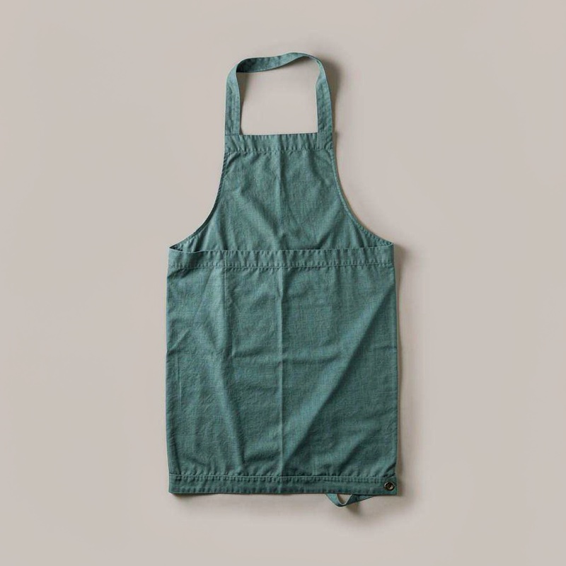 Workshop Bib Apron, teal cotton canvas