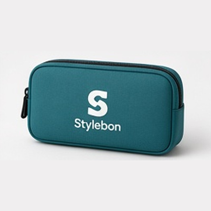 Zipper Tech Pouch, teal with a front mark